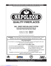 Napoleon GD45-N Installation And Operation Instructions Manual