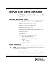 National Instruments Gigabit Ethernet (GigE) Interface Device NI PCIe-8231 Quick Start Manual