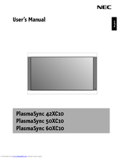 NEC PlasmaSync 42XC10 User Manual
