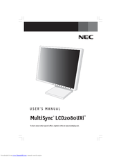 NEC MultiSync LCD2080UXi User Manual