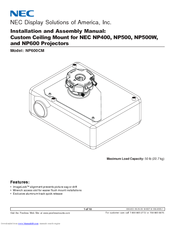 NEC NP300 XGA Installation And Assembly Manual