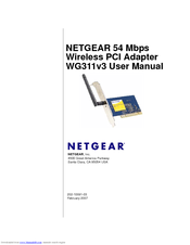 NETGEAR WG311v3 - 54 Mbps Wireless PCI Adapter User Manual
