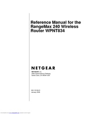 NETGEAR RangeMax 240 WPNT834 Reference Manual