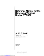 NETGEAR WPN824v1 - RangeMax Wireless Router Reference Manual