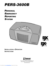 Linear Personal Emergency Reporting System PERS-3600B Installation & Operating Instructions Manual
