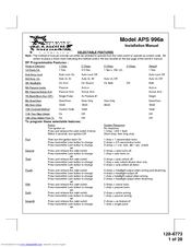 Audiovox APS-996A128-6773 Installation Manual