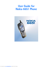 Nokia 6651 - Cell Phone - WCDMA User Manual