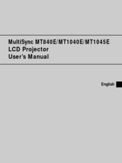 NEC MultiSync MT840E User Manual