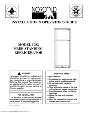 Norcold 1082 Installation & Operator's Manual