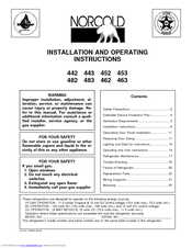 Norcold 443 Installation And Operating Instructions Manual
