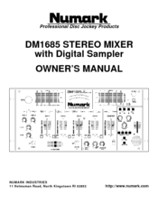 Numark DM1685 Owner's Manual