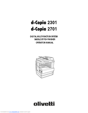 Olivetti d-Copia 2301 Operation Manual