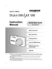 Olympus STYLUS1200 - Stylus 1200 Digital Camera Instruction Manual