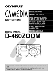 Olympus CAMEDIA D-460 Zoom Instructions Manual