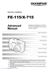Olympus FE 115 - Digital Camera - 5.0 Megapixel Advanced Manual