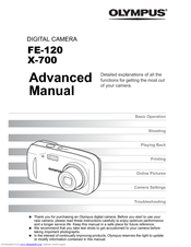 Olympus FE 120 - Digital Camera - 6.0 Megapixel Advanced Manual