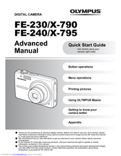 Olympus FE 230 - Digital Camera - Compact Advanced Manual