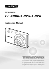 Olympus X-920 Instruction Manual