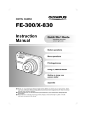 Olympus FE 300 - Digital Camera - Compact Instruction Manual