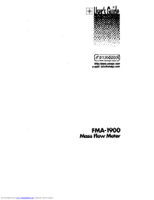 Omega MASS FLOW FMA-1900 User Manual