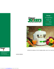 Omega Juicers Executive VIP 4000 Instruction Manual
