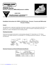 Omega PSW20 Series Instruction Sheet