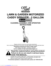 One Stop Gardens CADDY SPRAYER 96622 Operating Instructions Manual