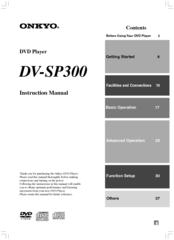 Onkyo DV-SP300 Instruction Manual