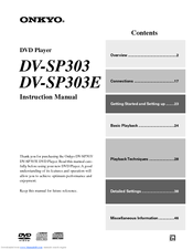 Onkyo DV-SP303 Instruction Manual