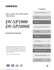 Onkyo DV-SP1000 Instruction Manual