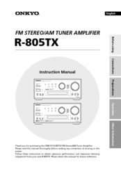 Onkyo R-805TX Instruction Manual