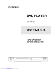 Oppo DV-987HD User Manual