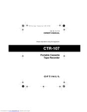 Optimus CTR-107 Owner's Manual