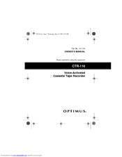 Optimus 14-1122 Owner's Manual