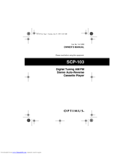 Optimus SCP-103 Owner's Manual