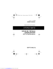 Optimus STEREO MATE SCR-96 Owner's Manual