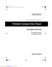 Optimus 42-5076 Owner's Manual