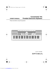 Optimus CONCERTMATE 970 Owner's Manual