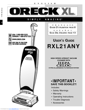 Oreck XL21 Series User Manual