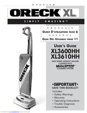 Oreck XL3600HH User Manual