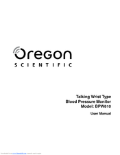 Oregon Scientific BPW810 User Manual