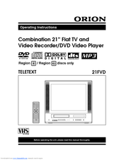 Orion TELETEXT 21FVD Operating Instructions Manual
