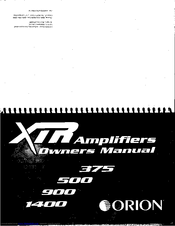 Orion XTREME 1400 Owner's Manual