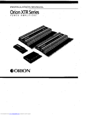 Orion XTR300BIQ Installation Manual