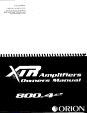 Orion XTR 800.4-2 Owner's Manual