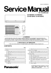 Panasonic CS-HE12DKE Service Manual