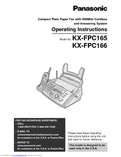 Panasonic KX-FPC165 Operating Instructions Manual