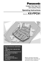 Panasonic KX-FPC91 Operating Instructions Manual