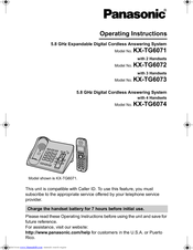 Panasonic TG6074B - KX Cordless Phone Operating Instructions Manual