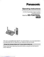Panasonic KX-TG6700AL Operating Instructions Manual